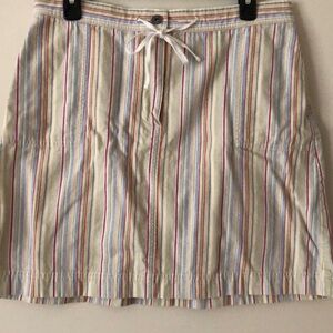 Women’s Christopher & Banks multicolored stripe cotton twill skirt size 12 Y2K